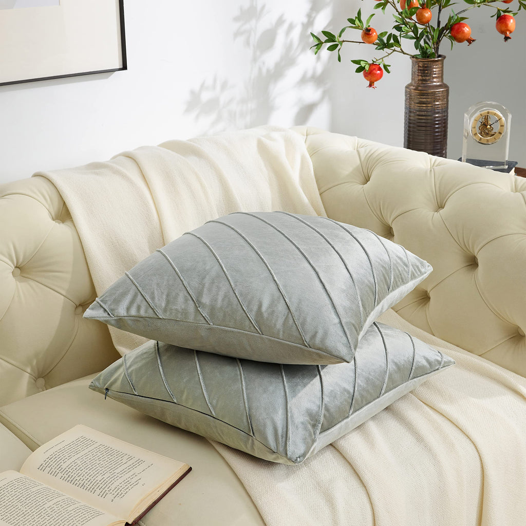 Decorative Velvet Pillow Covers grey 50 x 50 cm