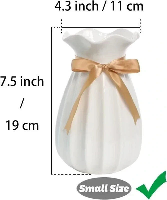 White Ceramic Vases for Minimalist Modern Home Decor
