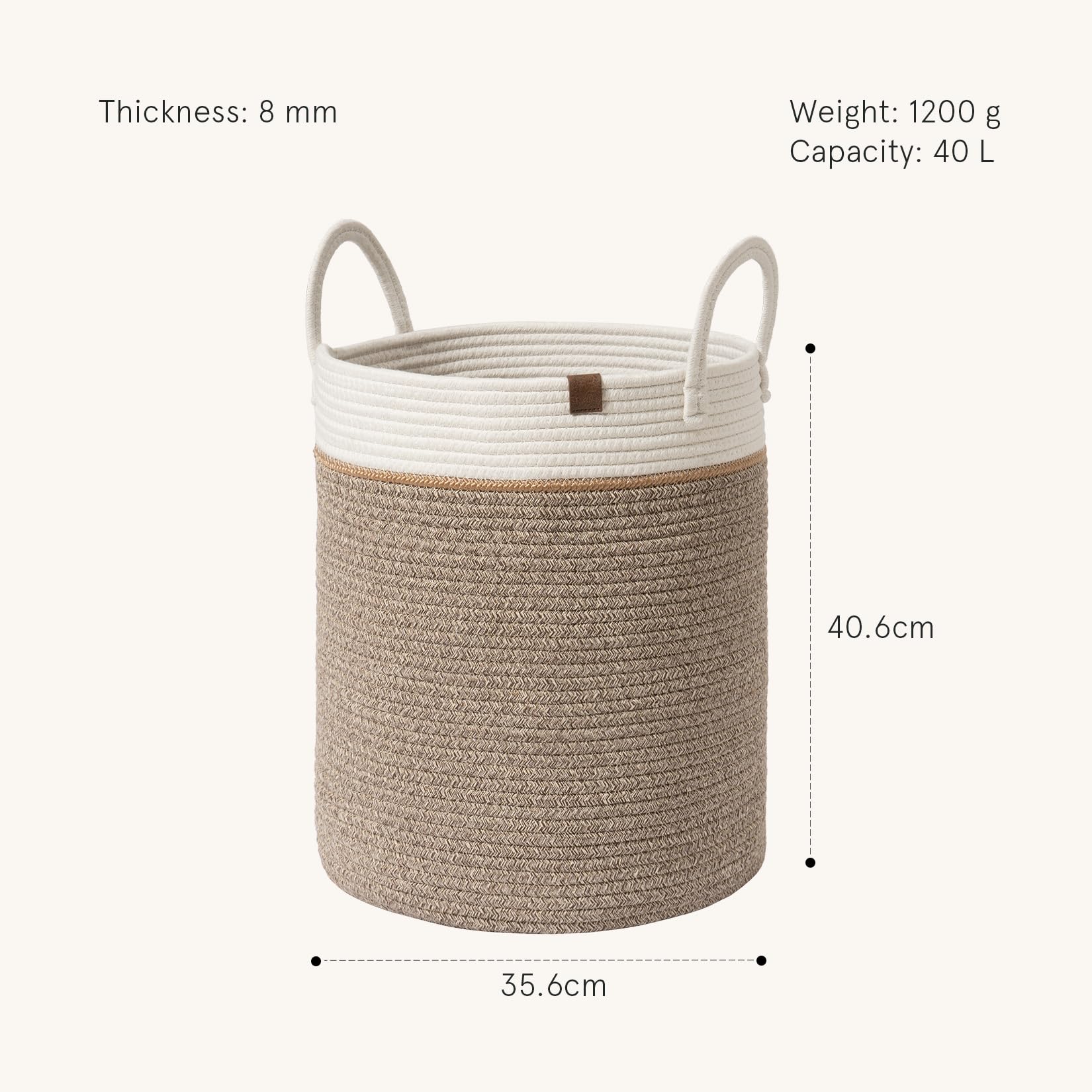 Large Cotton Rope Storage Basket with Handles