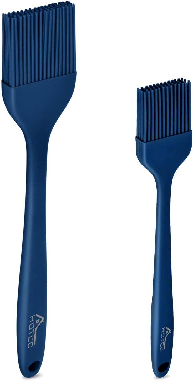 HOTEC 2 pieces Set Basting Brushes Silicone Heat Resistant