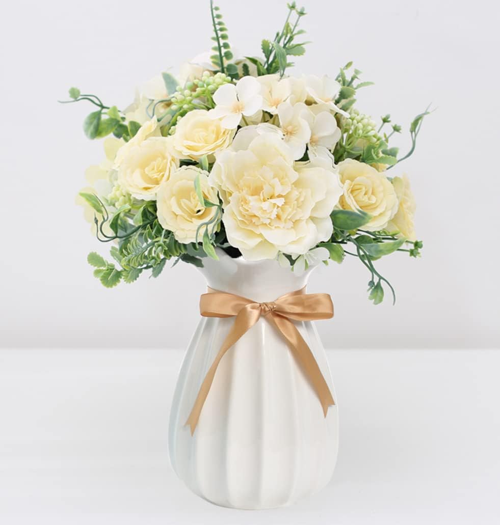 White Ceramic Vases for Minimalist Modern Home Decor