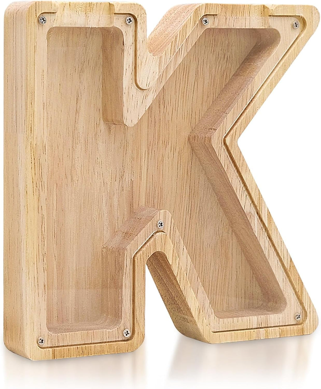 money box piggy bank wooden letter K