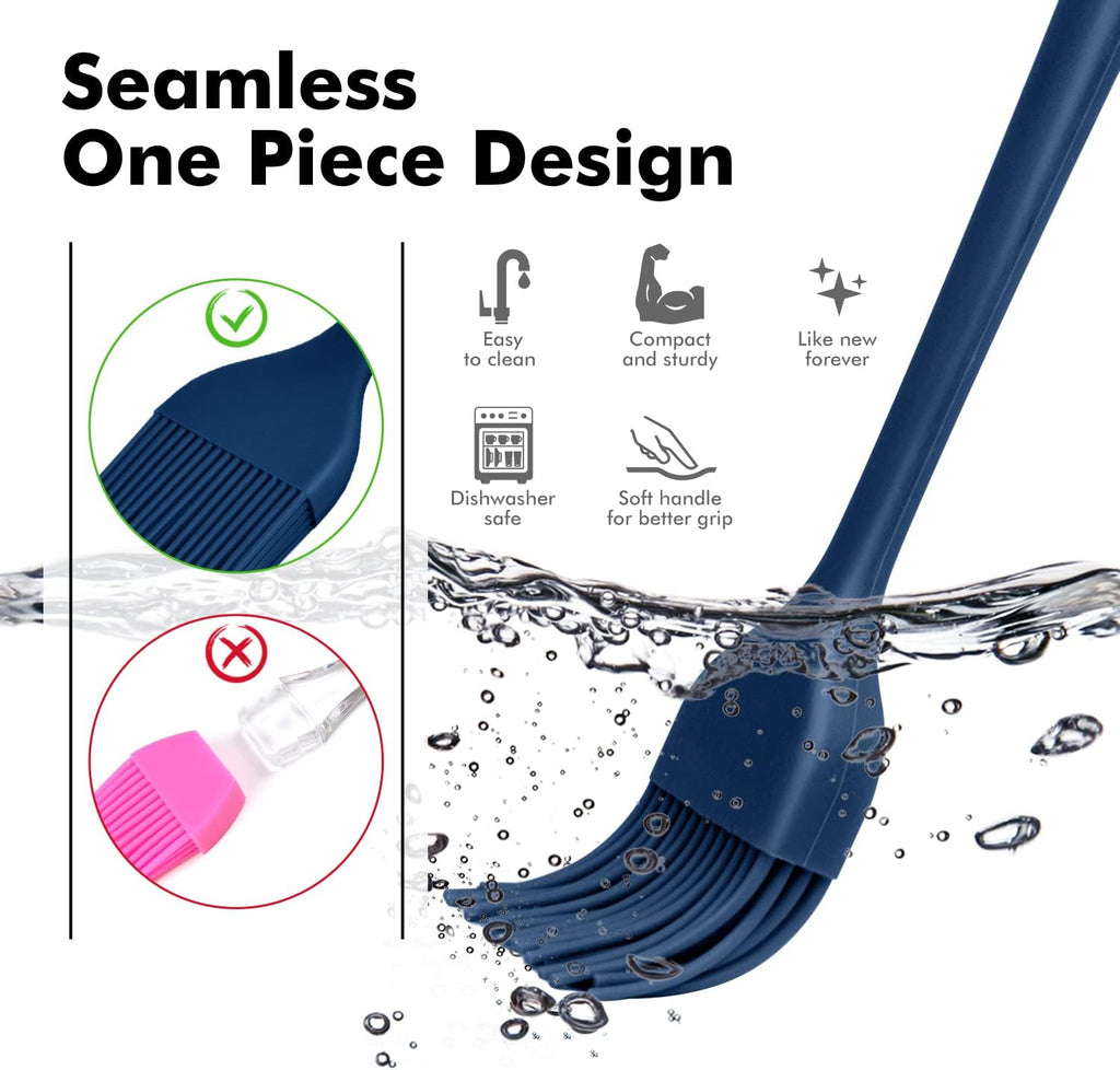 HOTEC 2 pieces Set Basting Brushes Silicone Heat Resistant
