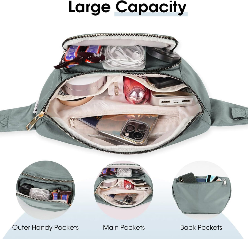 Large Waist Pack with Extra Extension Belt Crossbody NAVY