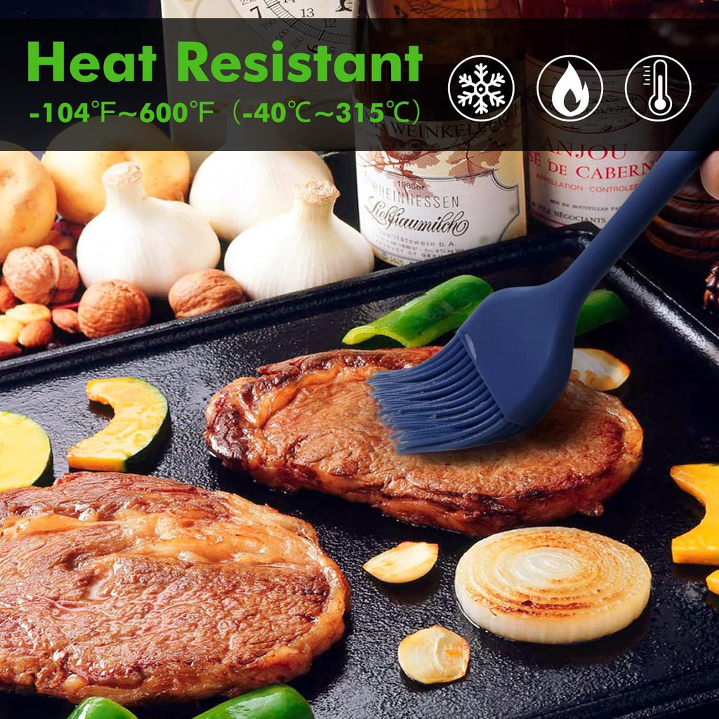 HOTEC 2 pieces Set Basting Brushes Silicone Heat Resistant