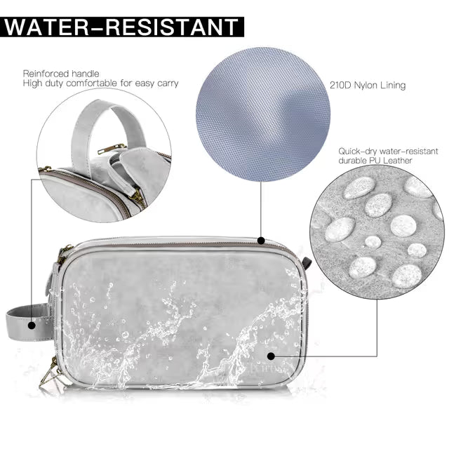 Travel Toiletry Bag Water-Resistant Large with Wet/Dry Bag – Grey
