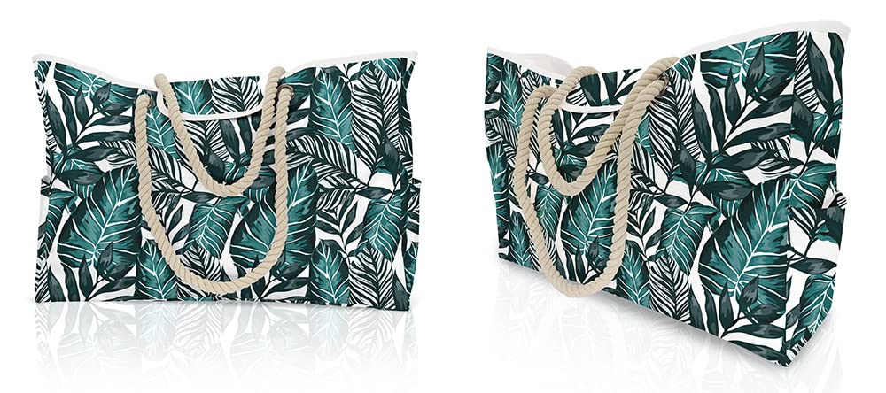 Oversized Large Beach Bag Leaves XL