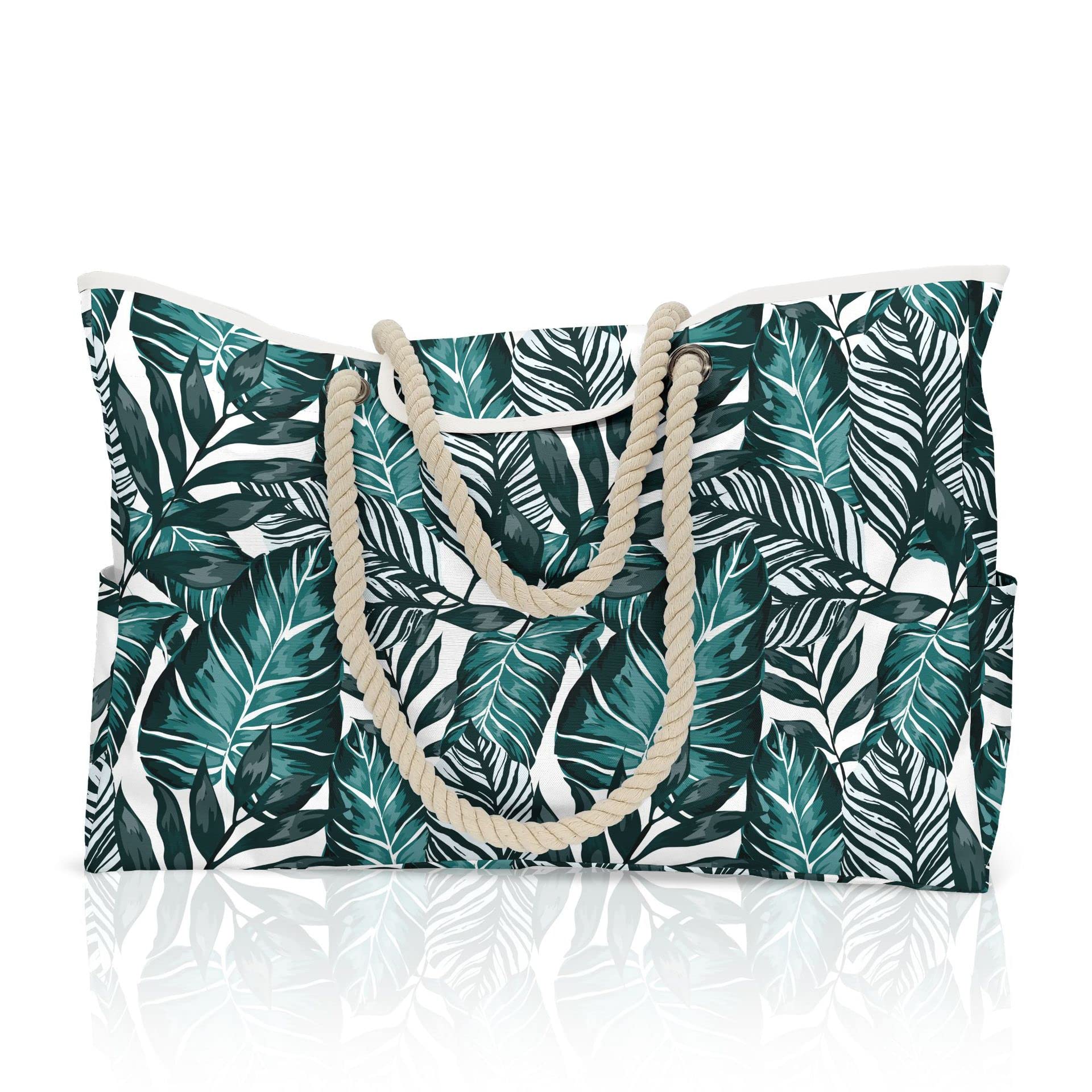 Oversized Large Beach Bag Leaves XL