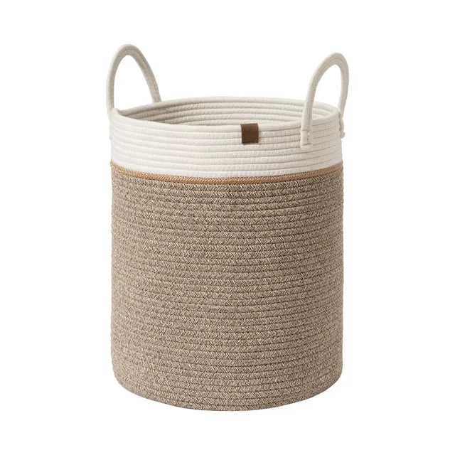 Large Cotton Rope Storage Basket with Handles