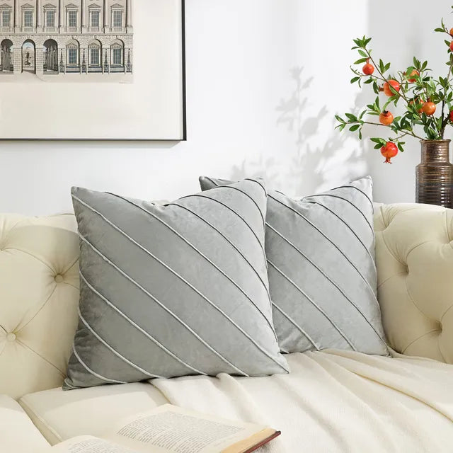 Decorative Velvet Pillow Covers grey 50 x 50 cm