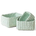 Wicker Storage Baskets Paper Rope Bin Organiser Set of 3 for Home Cupboard