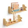 Kids Wooden Floating Wall Bookshelves Set of 2
