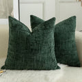 Cushion Covers Pack of 2 60 x 60cm Decorative dark green
