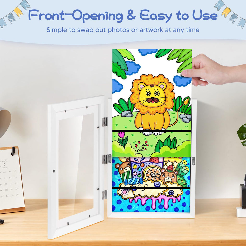 1 pcs Kids Art Frame Front-Opening Display A3
