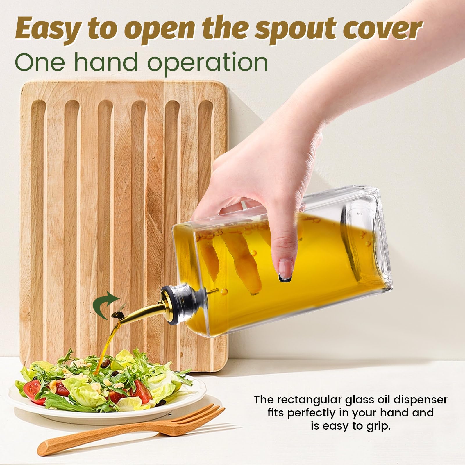 Olive Oil Dispenser Bottle Set 2 Pack 500ml for Oil, Vinegar, Soy Sauce, Coffee Syrup