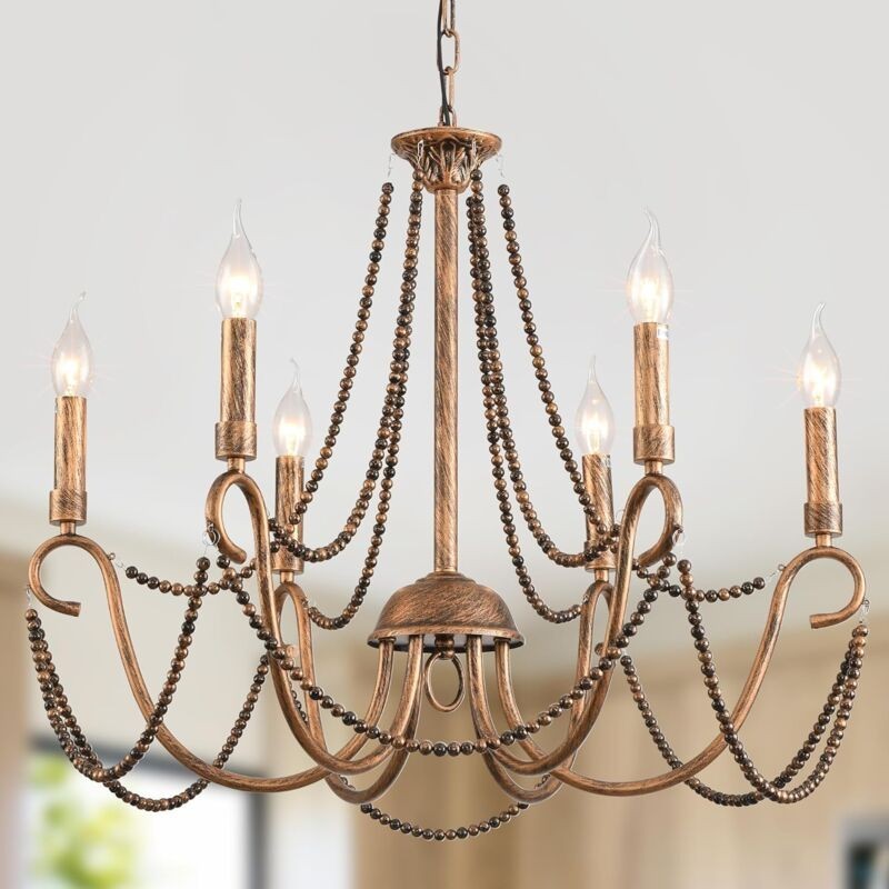 Ceiling Light Vintage French Classic Hanging Chandelier Wrought Iron Light Fitti