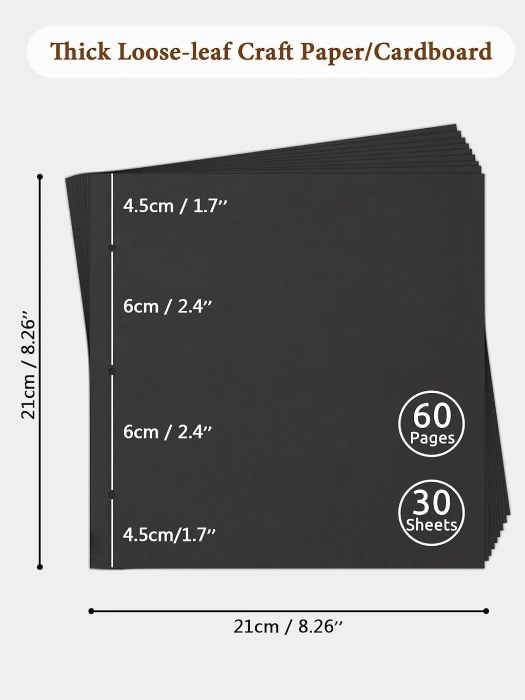 Scrapbook Photo Albums 60 Pages with Gift Box Thick Kraft Square Paper