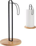 Black Wooden Paper Towel Holder with Fixation, Paper Towel Holder for Worktop