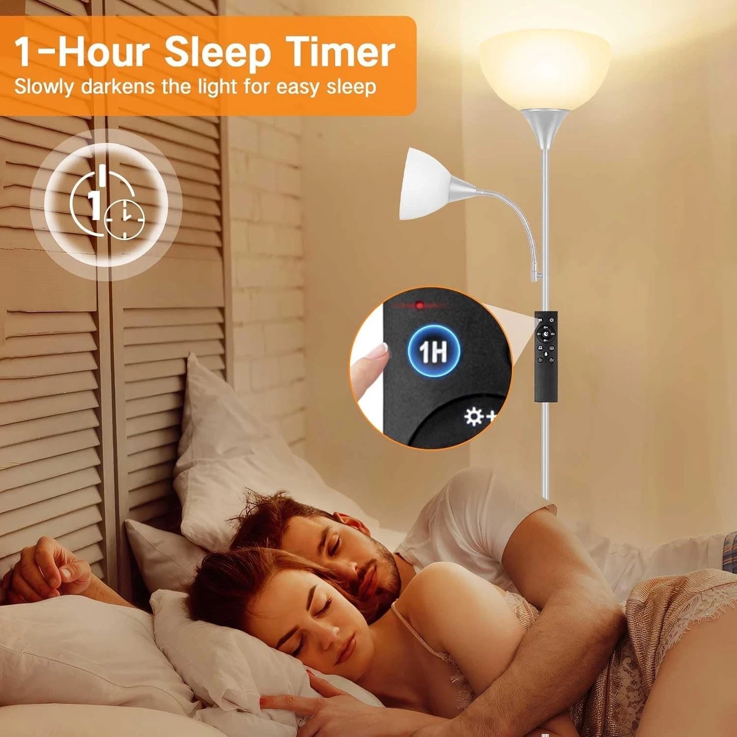 Outon Floor Lamp for Living Room, Mother and Child Lamp with Remote Control