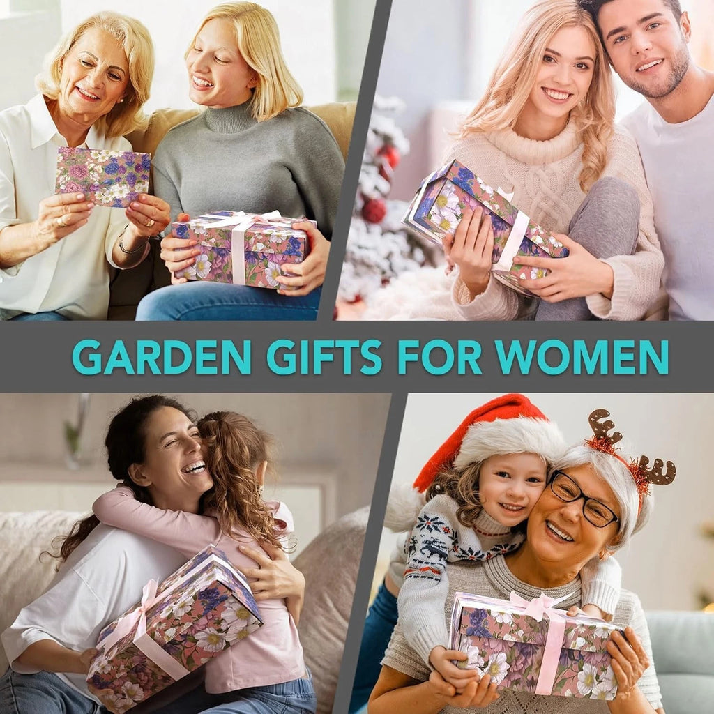 Gardening Gift For Women Floral Garden Tool Set Fork Rake Pruner Candle Cream