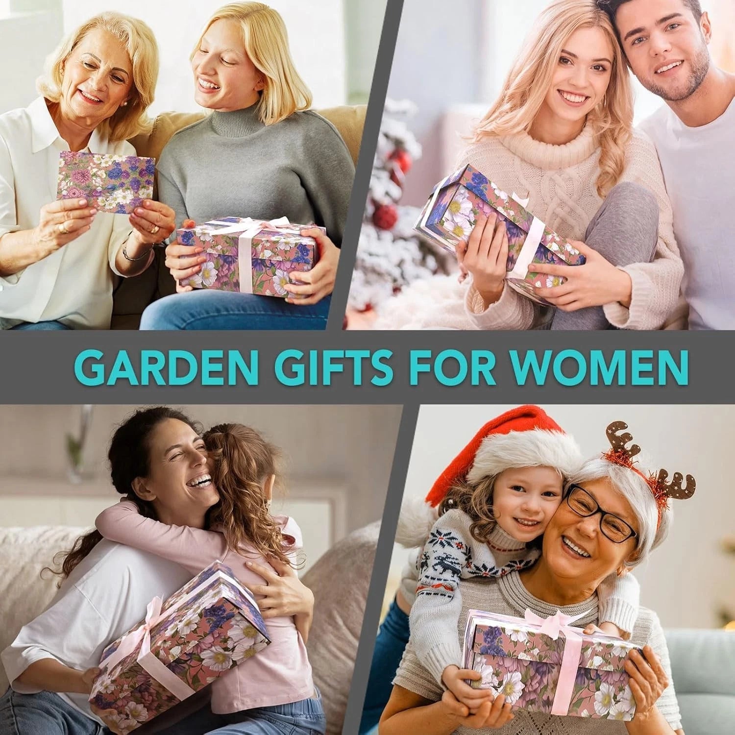 Gardening Gift For Women Floral Garden Tool Set Fork Rake Pruner Candle Cream