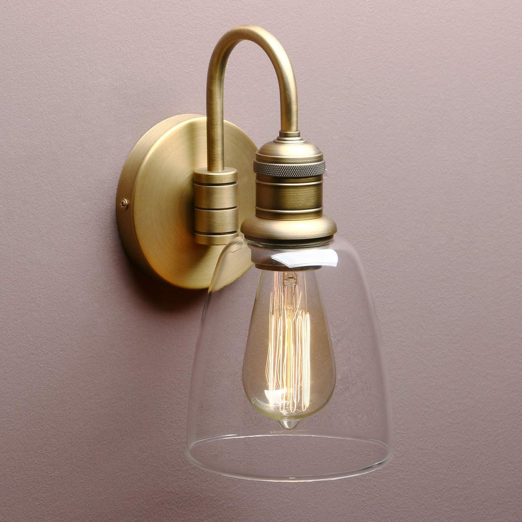 2 Sets of Vintage Elegant Glass Sconce Wall Light, Industrial Wall Lamp