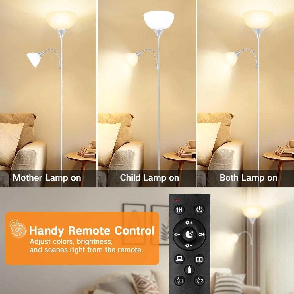 Outon Floor Lamp for Living Room, Mother and Child Lamp with Remote Control
