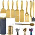 BBQ Tools Set 10-Piece Stainless Steel Heat-Resistant Utensils with Holder