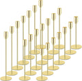 Set of 21 Gold Candle Holders 7 Pcs Candlestick Holders Fit 3/4 Inch Thick Pilla
