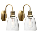 2 Sets of Vintage Elegant Glass Sconce Wall Light, Industrial Wall Lamp