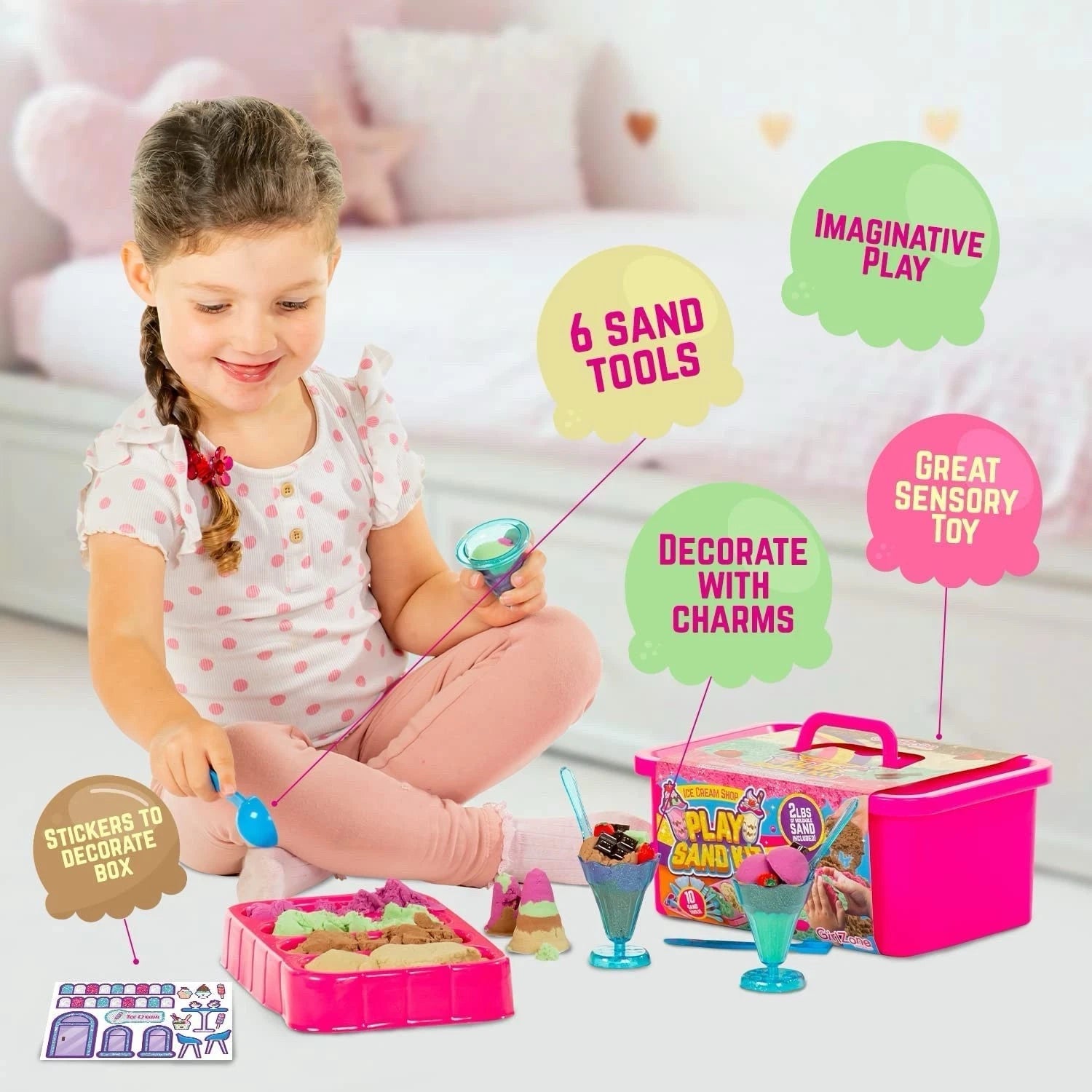 Ice Cream Shop Play Sand Kit | Sensory Magic Sand Toy for Kids