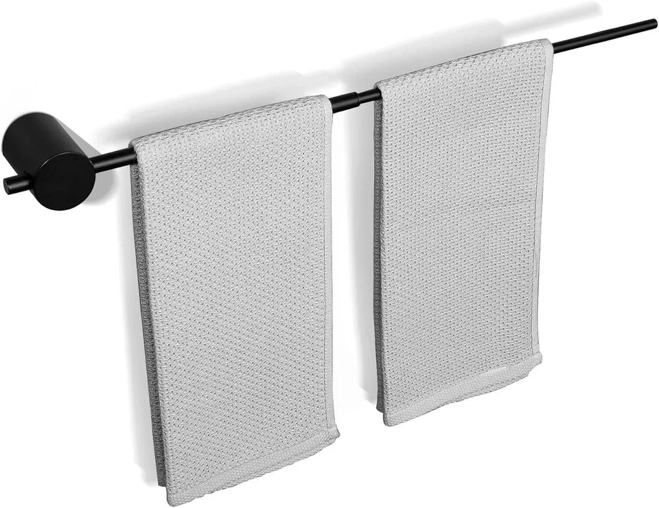 Modern Towel Rail, Wall Mounted Adjustable Up To 60cm - Black