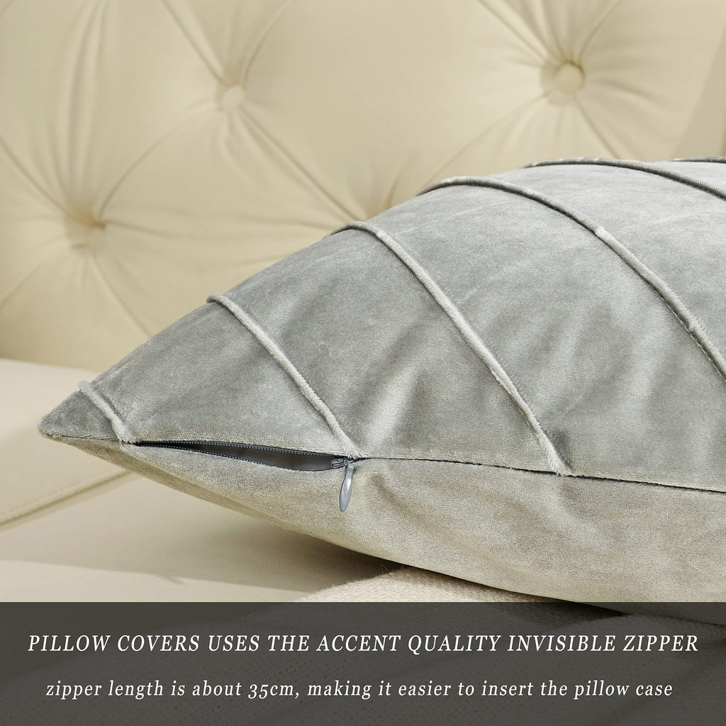 Decorative Velvet Pillow Covers grey 50 x 50 cm