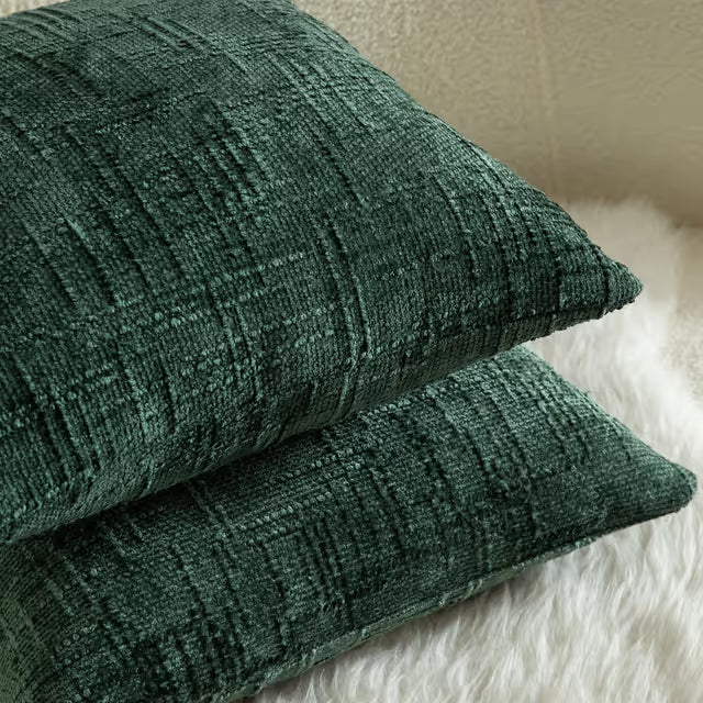 Cushion Covers Pack of 2 60 x 60cm Decorative dark green